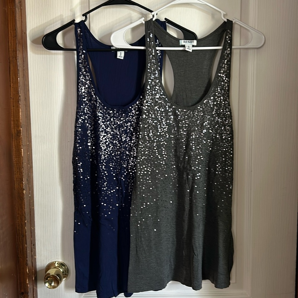 Two sequin ombré tops